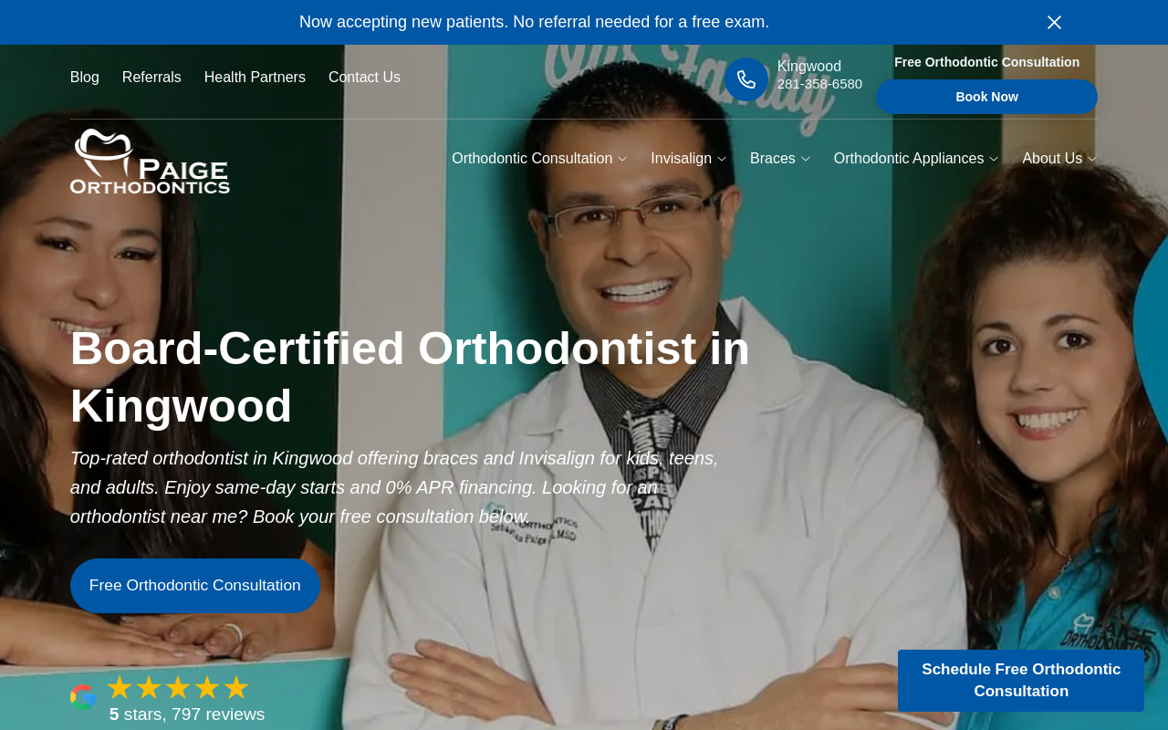 Paige Orthodontics — screenshot of their official website