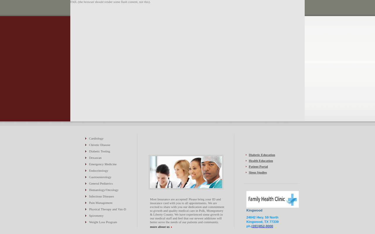 Family Health Clinic — screenshot of their official website