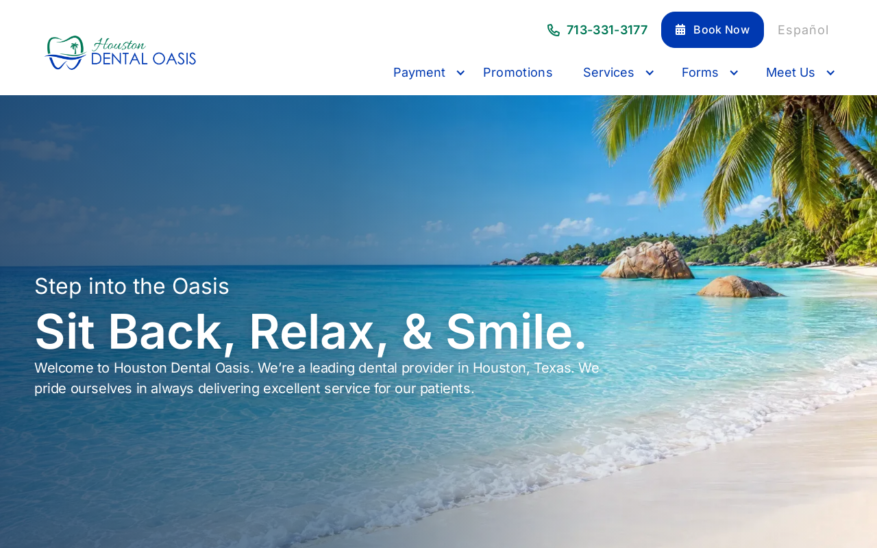 Houston Dental Oasis — screenshot of their official website