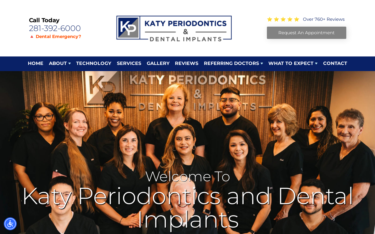 Katy Periodontics & Dental Implants — screenshot of their official website