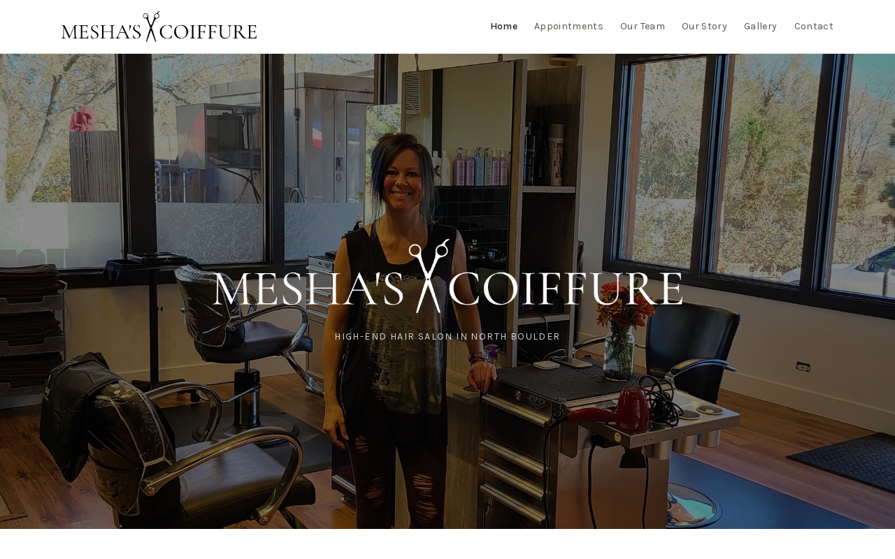 Mesha's Coiffure — screenshot of their official website