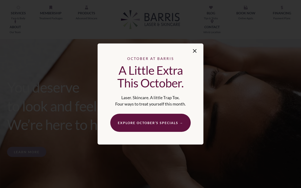 Barris Laser & Skincare — screenshot of their official website