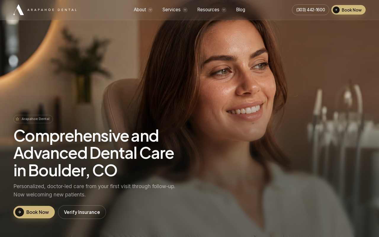 Arapahoe Dental — screenshot of their official website