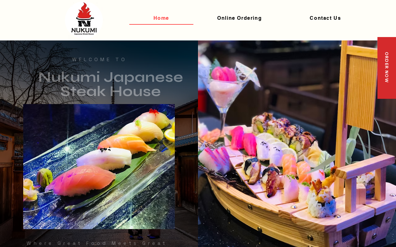 Nukumi Japanese Steak House — screenshot of their official website