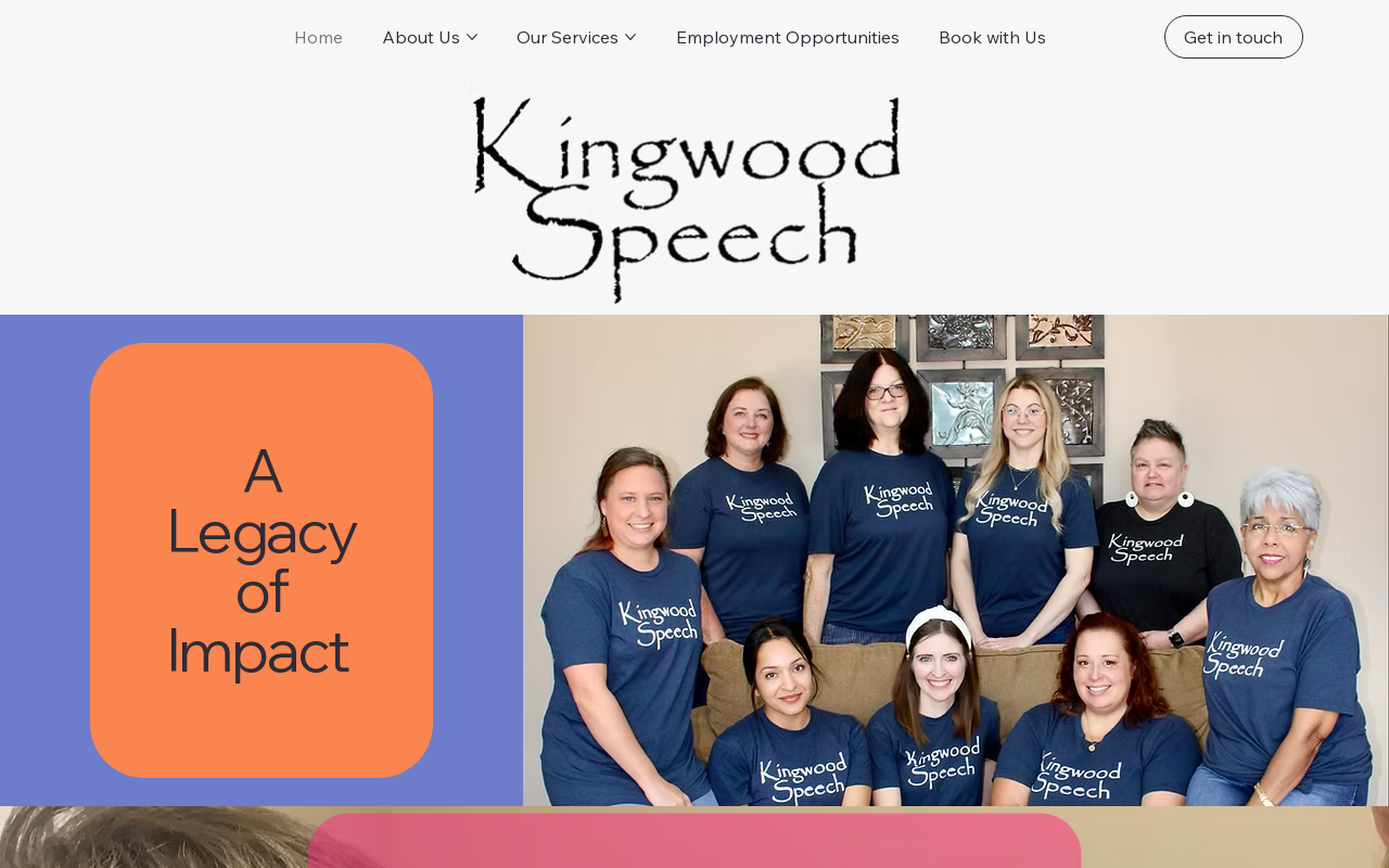 Kingwood Speech Pathology — screenshot of their official website