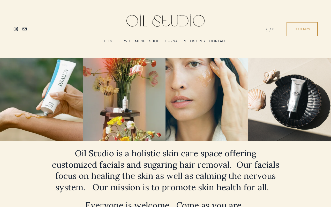 Oil Studio Skincare — screenshot of their official website