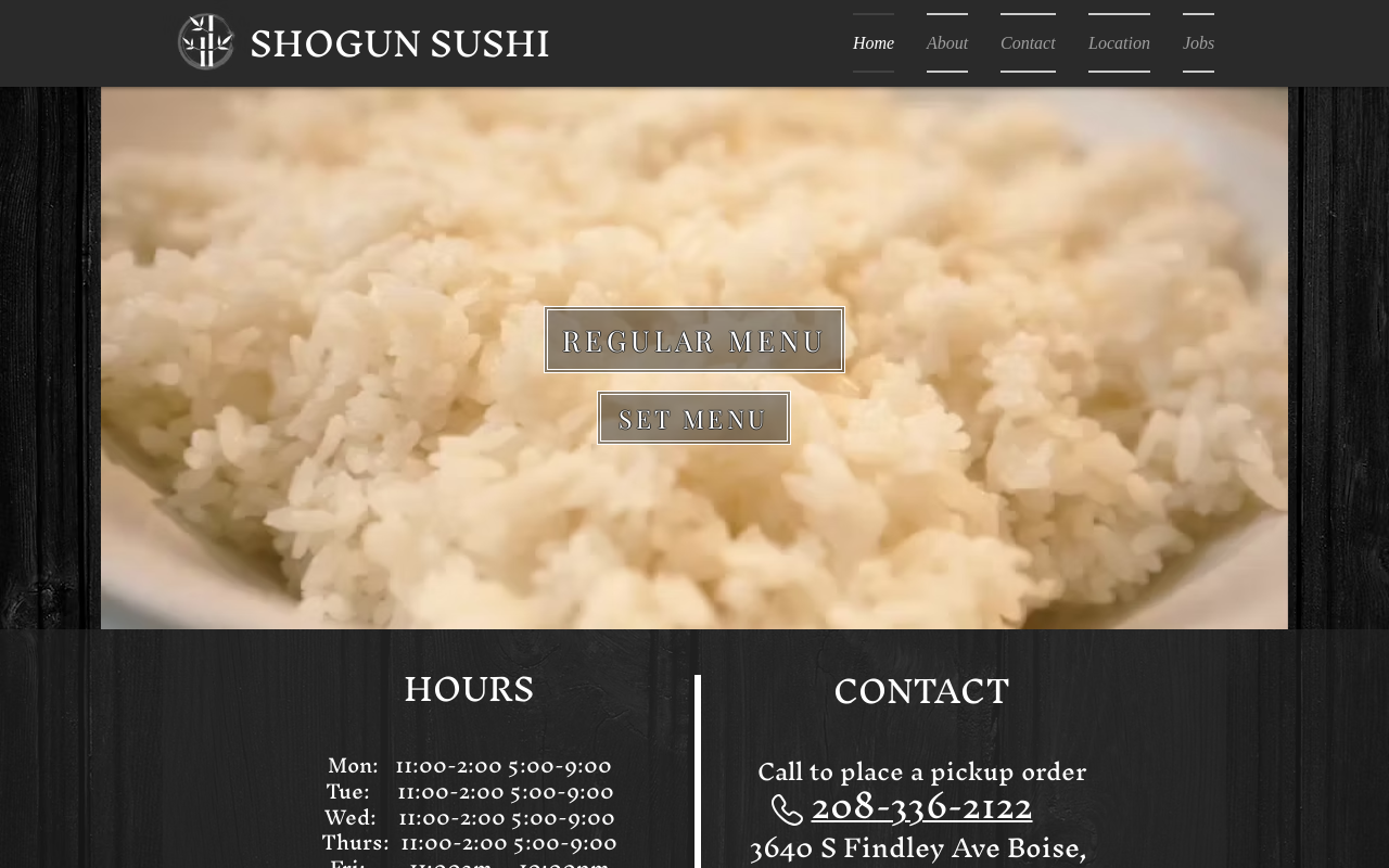 Shogun Sushi — screenshot of their official website
