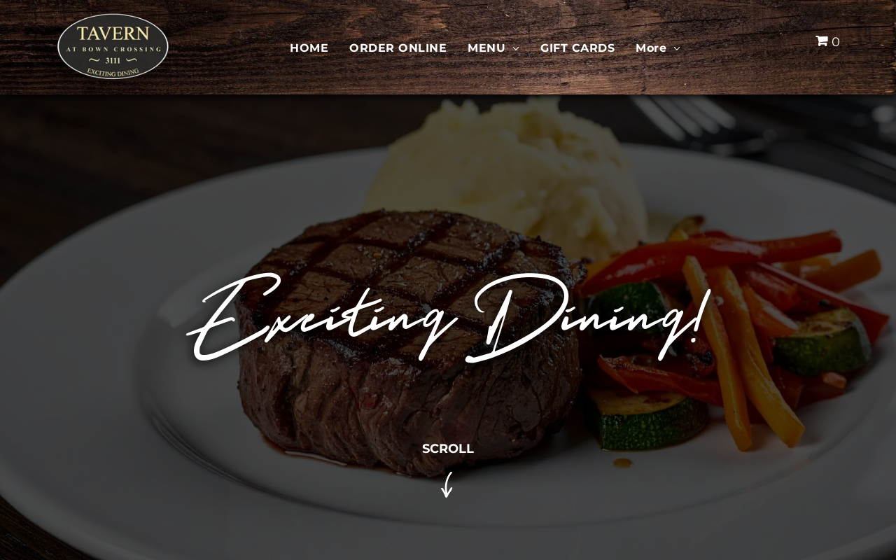 Tavern at Bown Crossing — screenshot of their official website