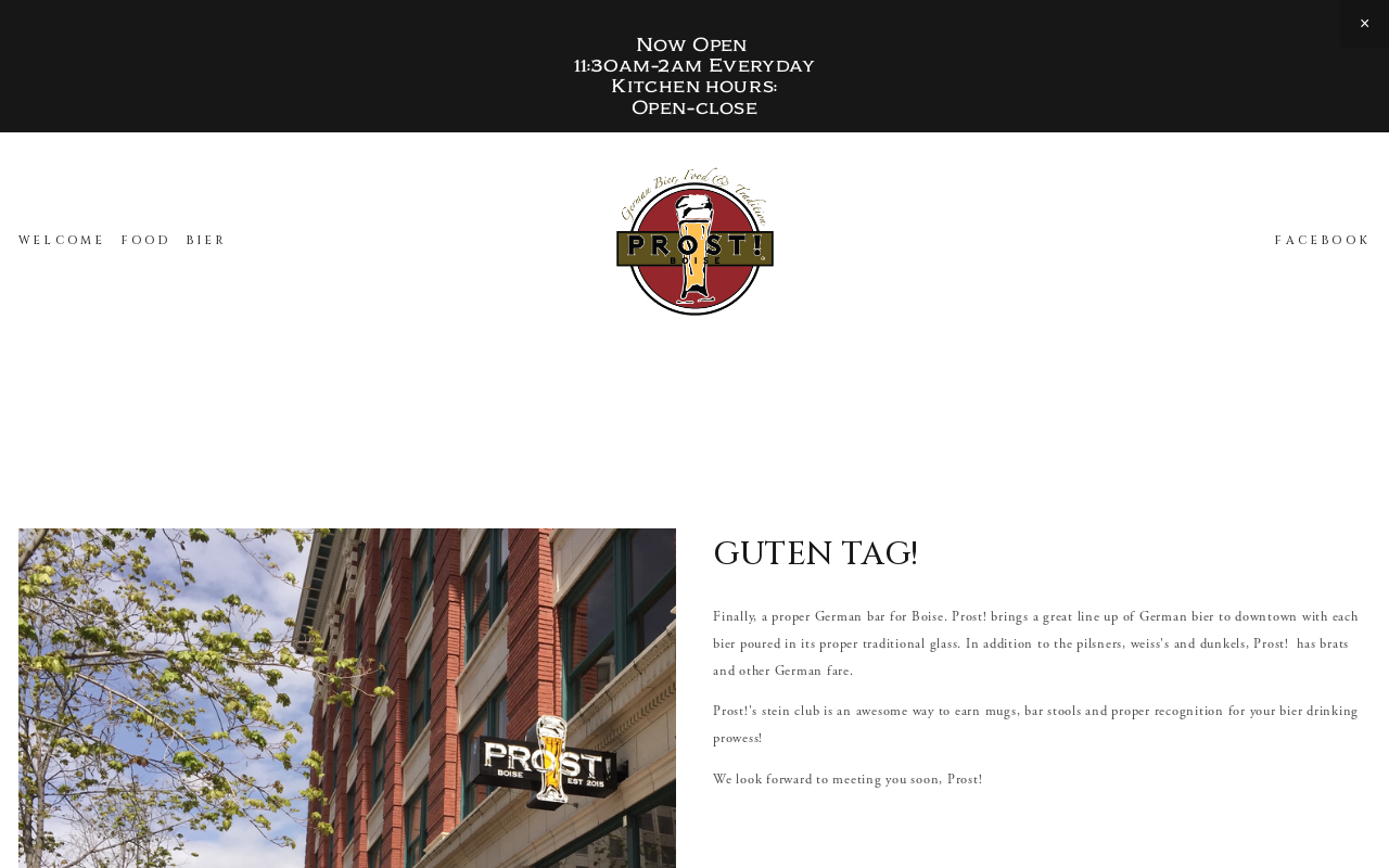 Prost German Pub — screenshot of their official website