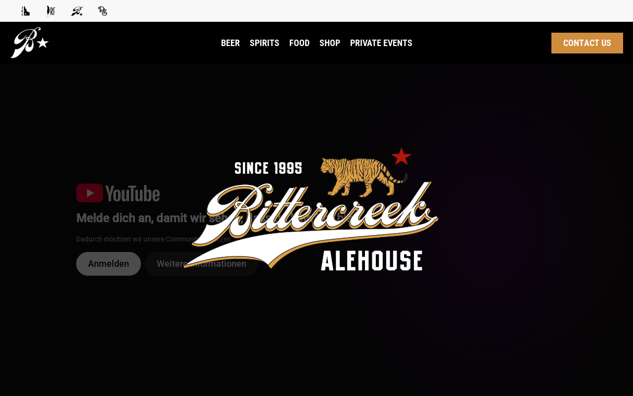 Bittercreek Alehouse/Red Feather Lounge — screenshot of their official website