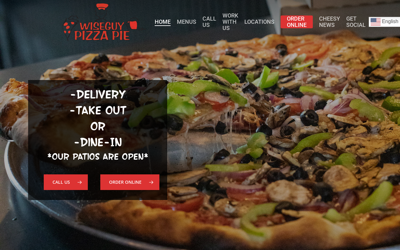 Wiseguy Pizza Pie — screenshot of their official website