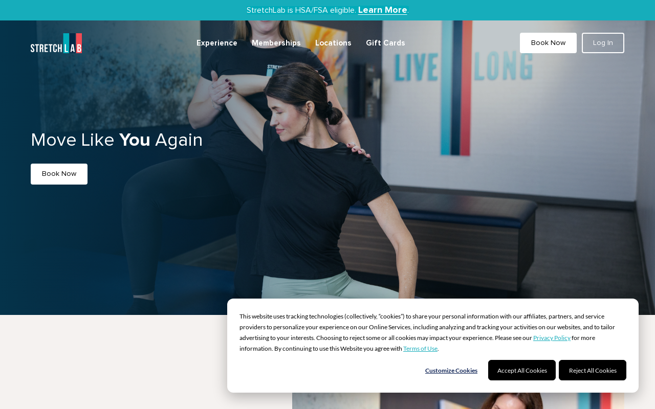 StretchLab — screenshot of their official website