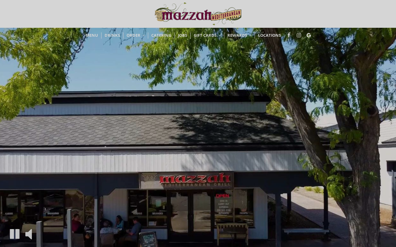 Mazzah Mediterranean Grill — screenshot of their official website