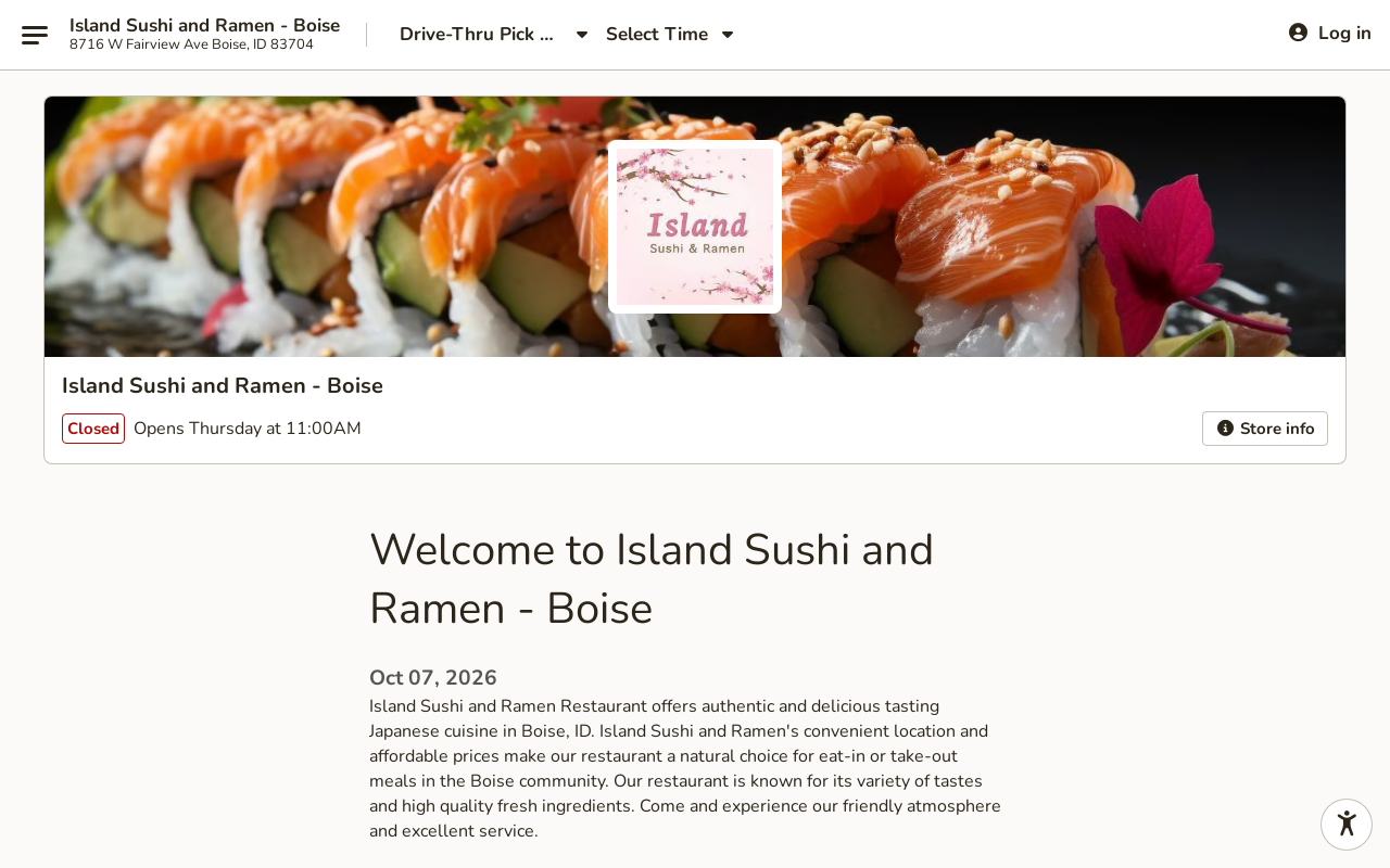Island Sushi & Ramen — screenshot of their official website