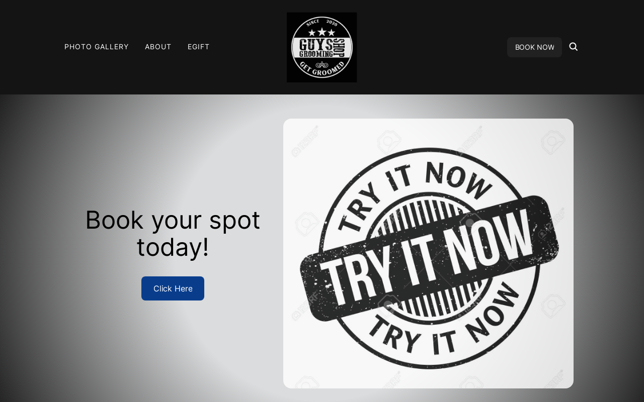 Guys Grooming Shop — screenshot of their official website