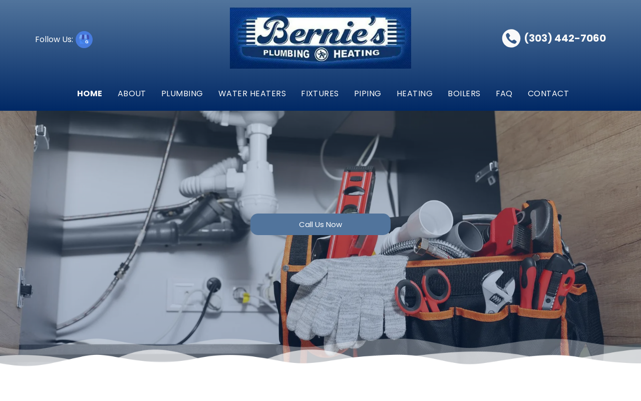 Bernie's Plumbing & Heating Company — screenshot of their official website