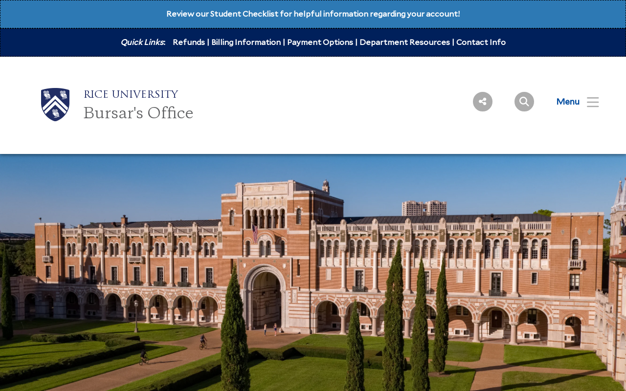 Cashier's Office — screenshot of their official website