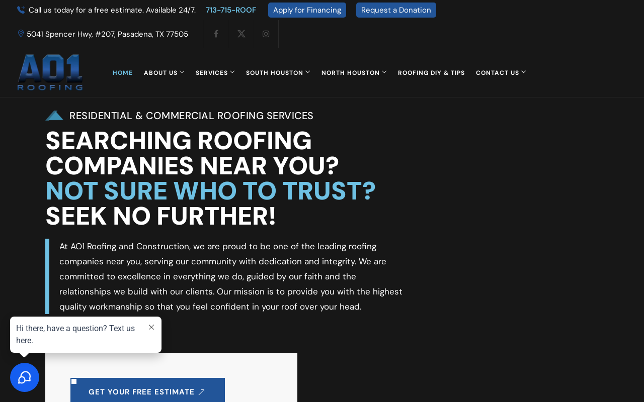 AO1 Roofing LLC — screenshot of their official website