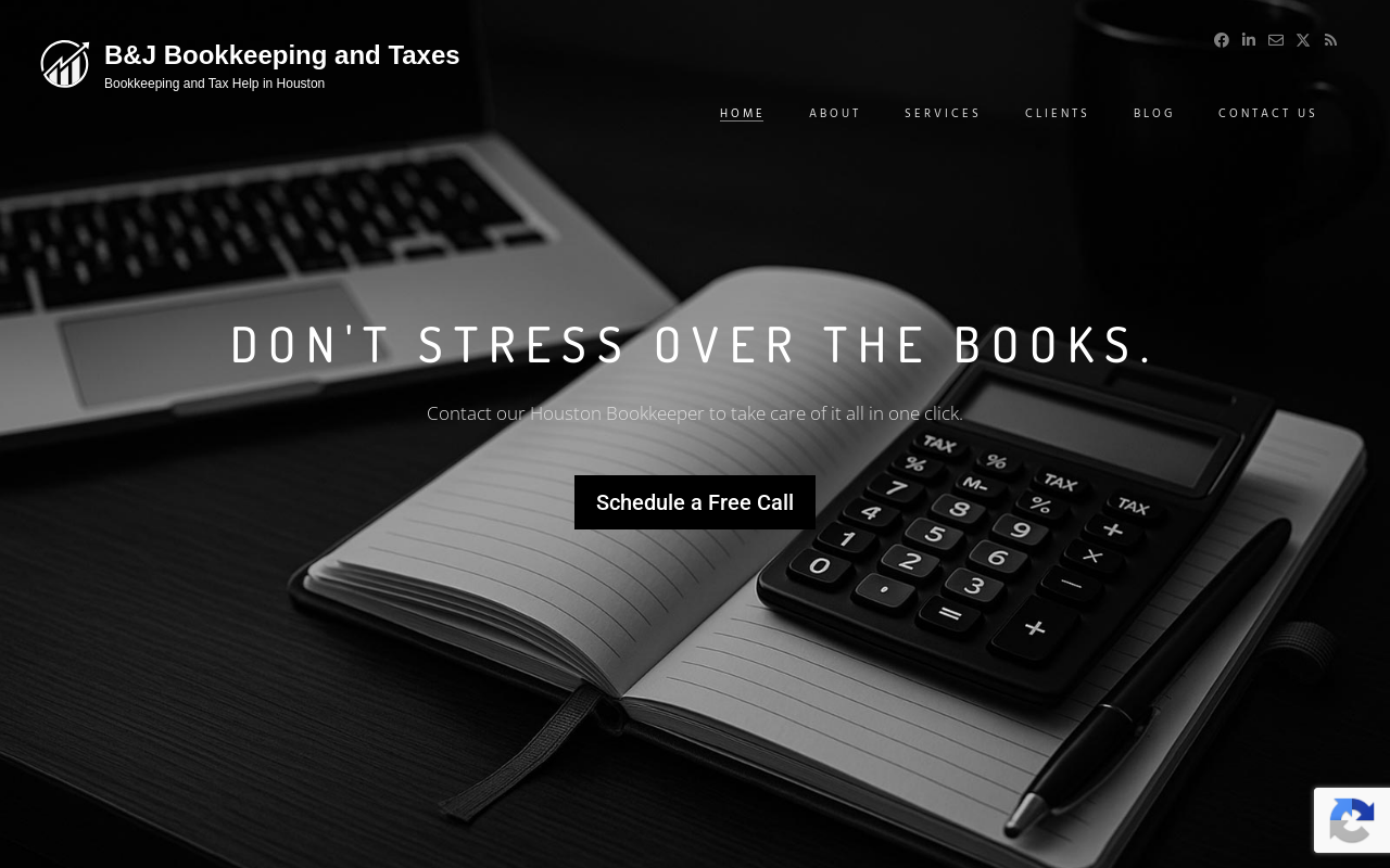 B&J Bookkeeping & Taxes — screenshot of their official website