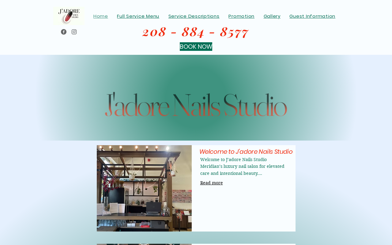 J'adore Nails Studio — screenshot of their official website