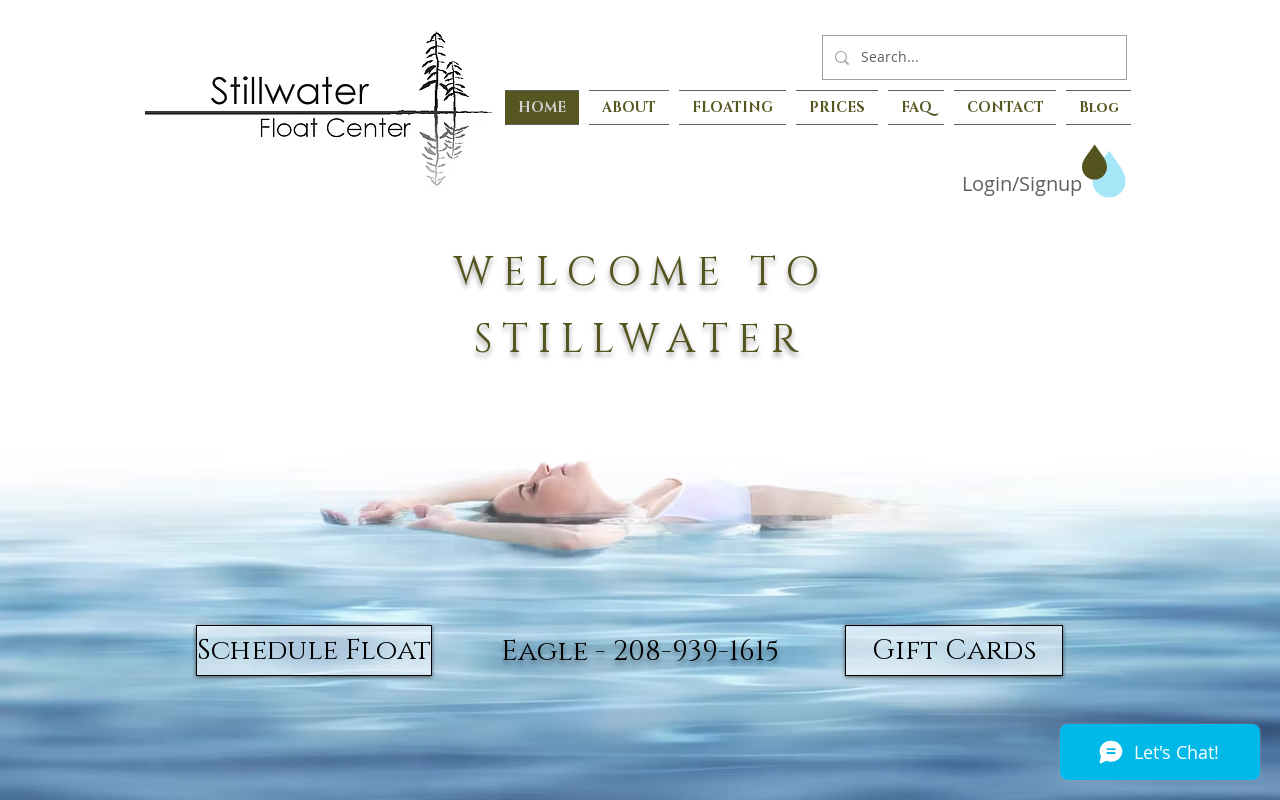 Stillwater Float Center — screenshot of their official website