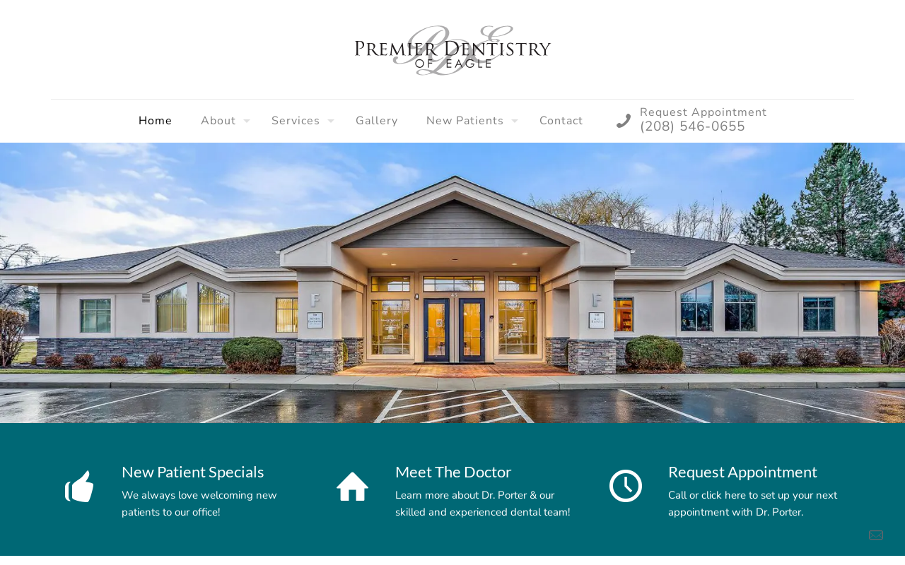 Premier Dentistry of Eagle — screenshot of their official website