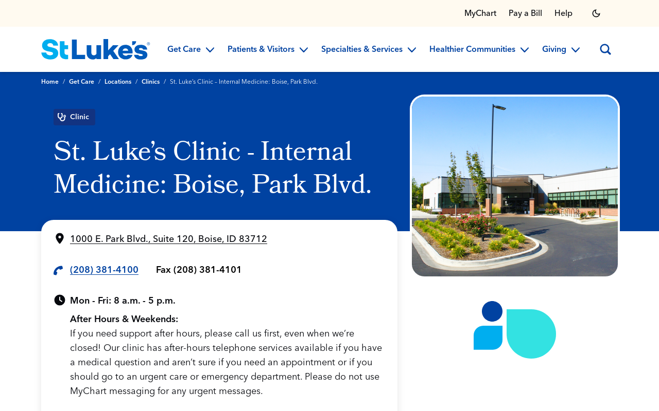 St. Luke's Clinic – Internal Medicine: Boise, Park Blvd. — screenshot of their official website