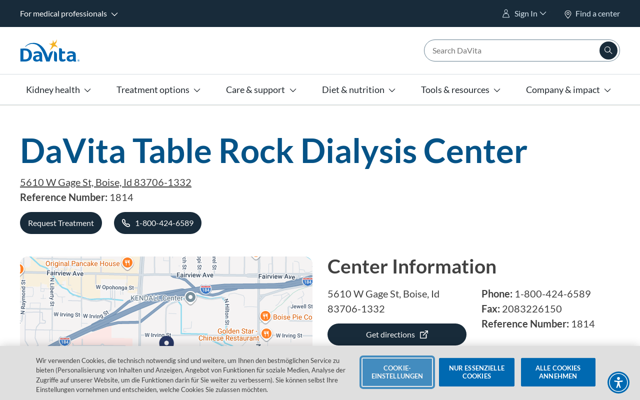 DaVita Dialysis — screenshot of their official website