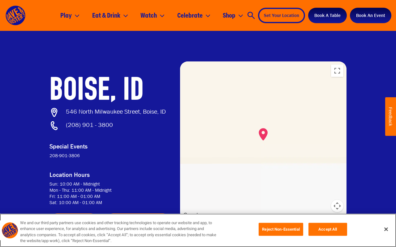 Dave & Buster's — screenshot of their official website
