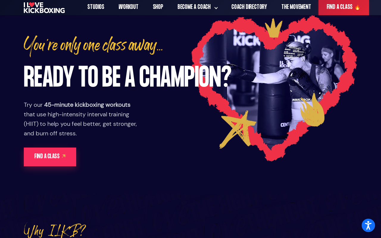 iLoveKickboxing — screenshot of their official website