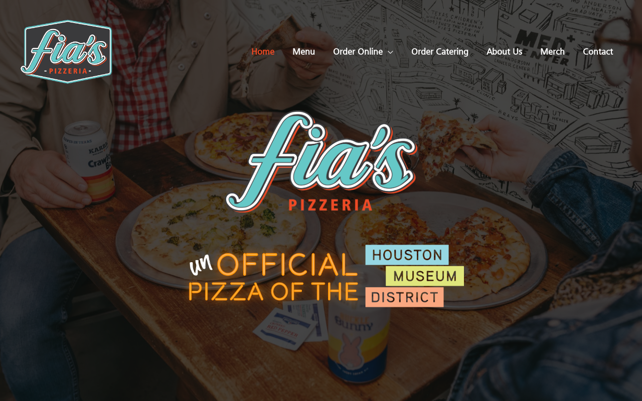 Fia's Pizzeria — screenshot of their official website