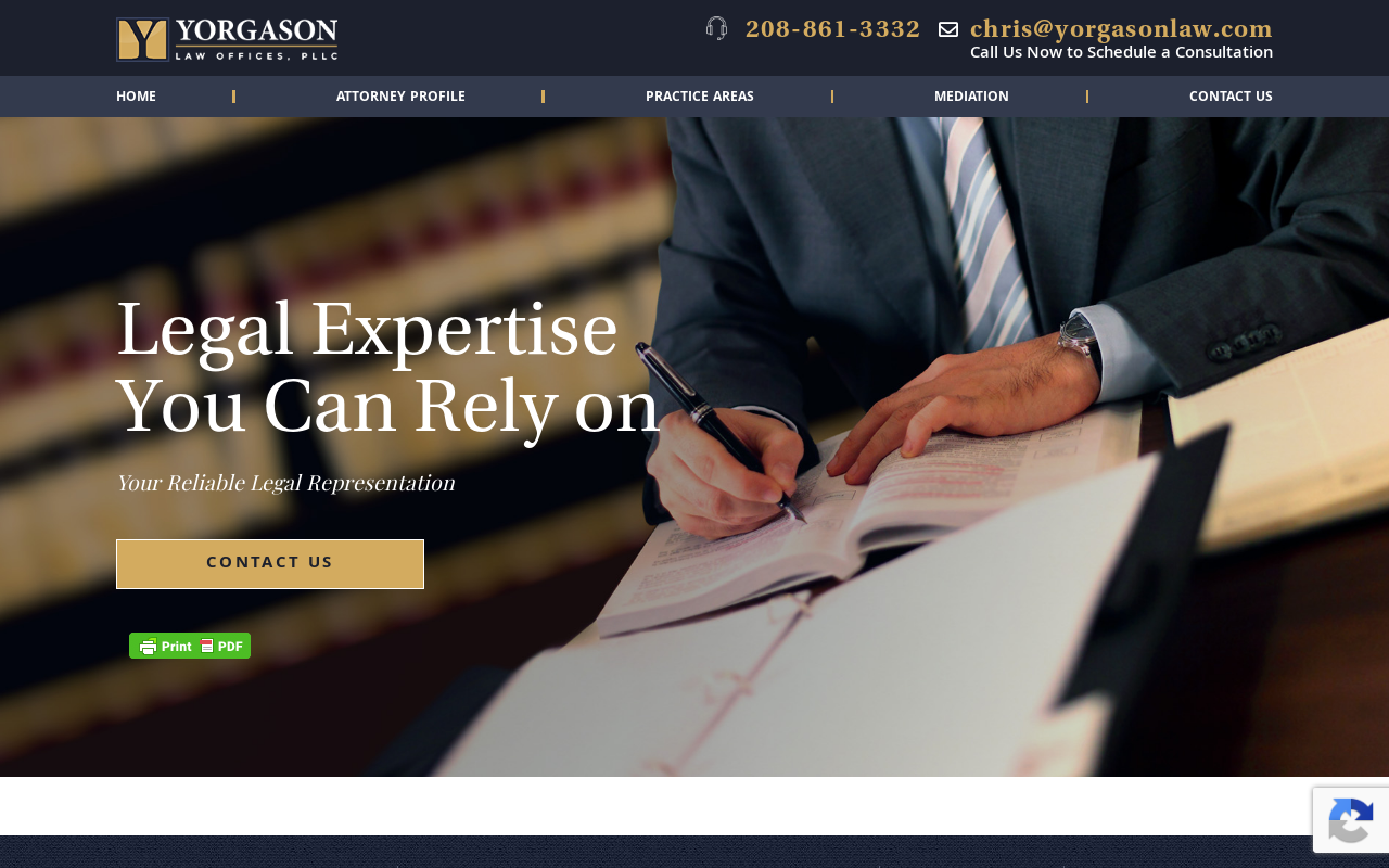 Yorgason Law Offices — screenshot of their official website