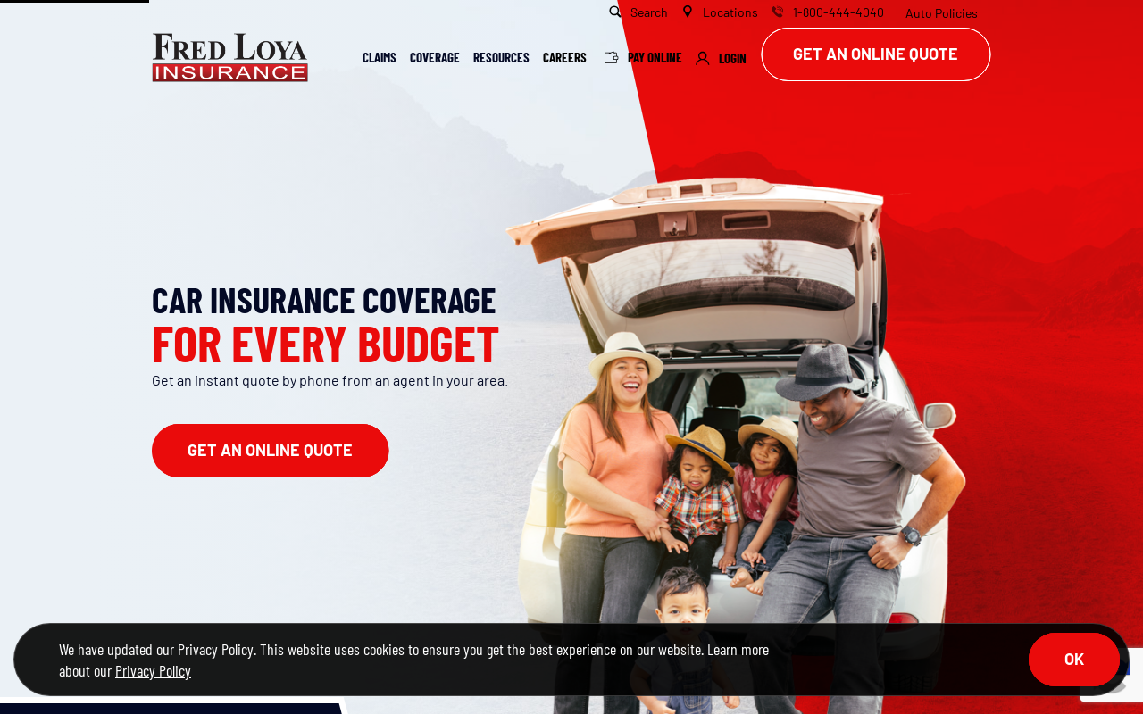 Fred Loya Insurance — screenshot of their official website