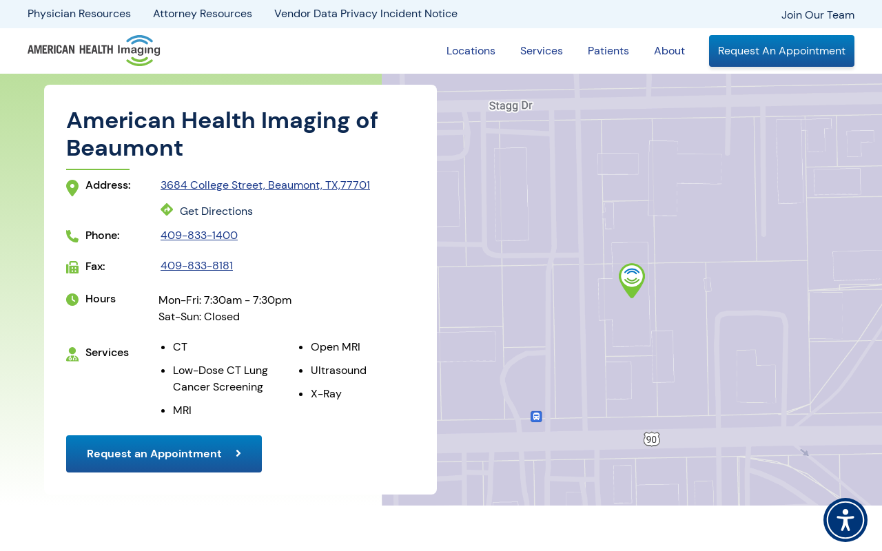 American Health imaging — screenshot of their official website