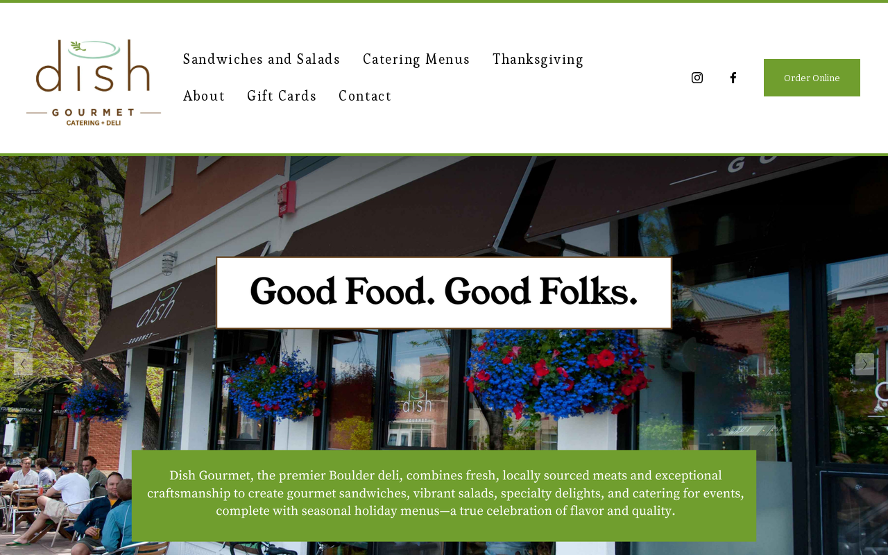 Dish Gourmet — screenshot of their official website