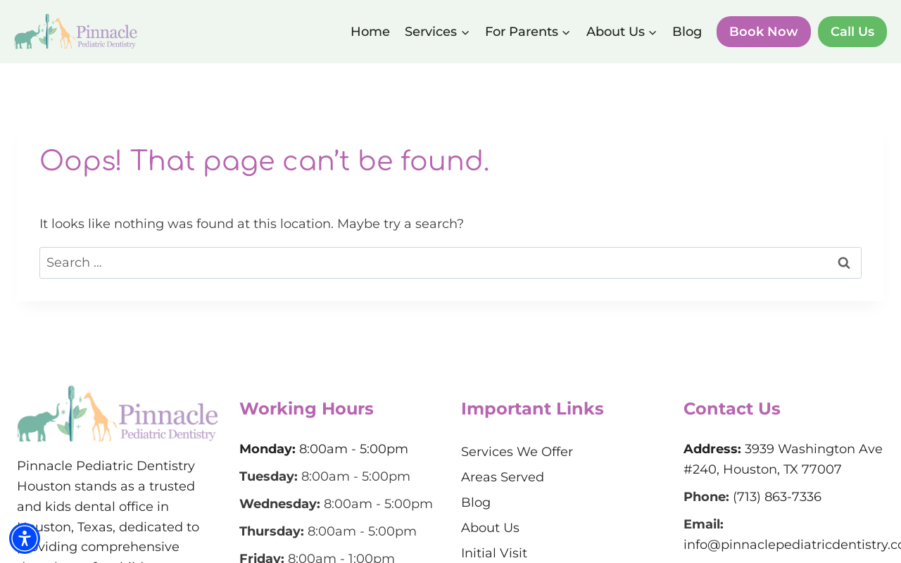 Pinnacle Pediatric Dentistry — screenshot of their official website