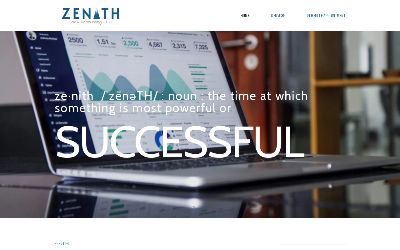 Zenith Tax & Accounting, LLC — screenshot of their official website