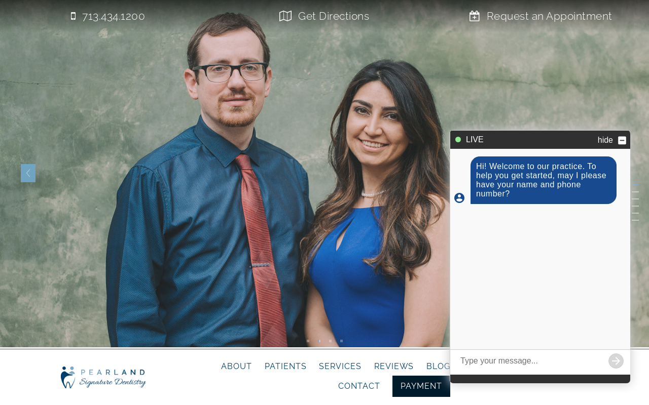 Pearland Signature Dentistry — screenshot of their official website