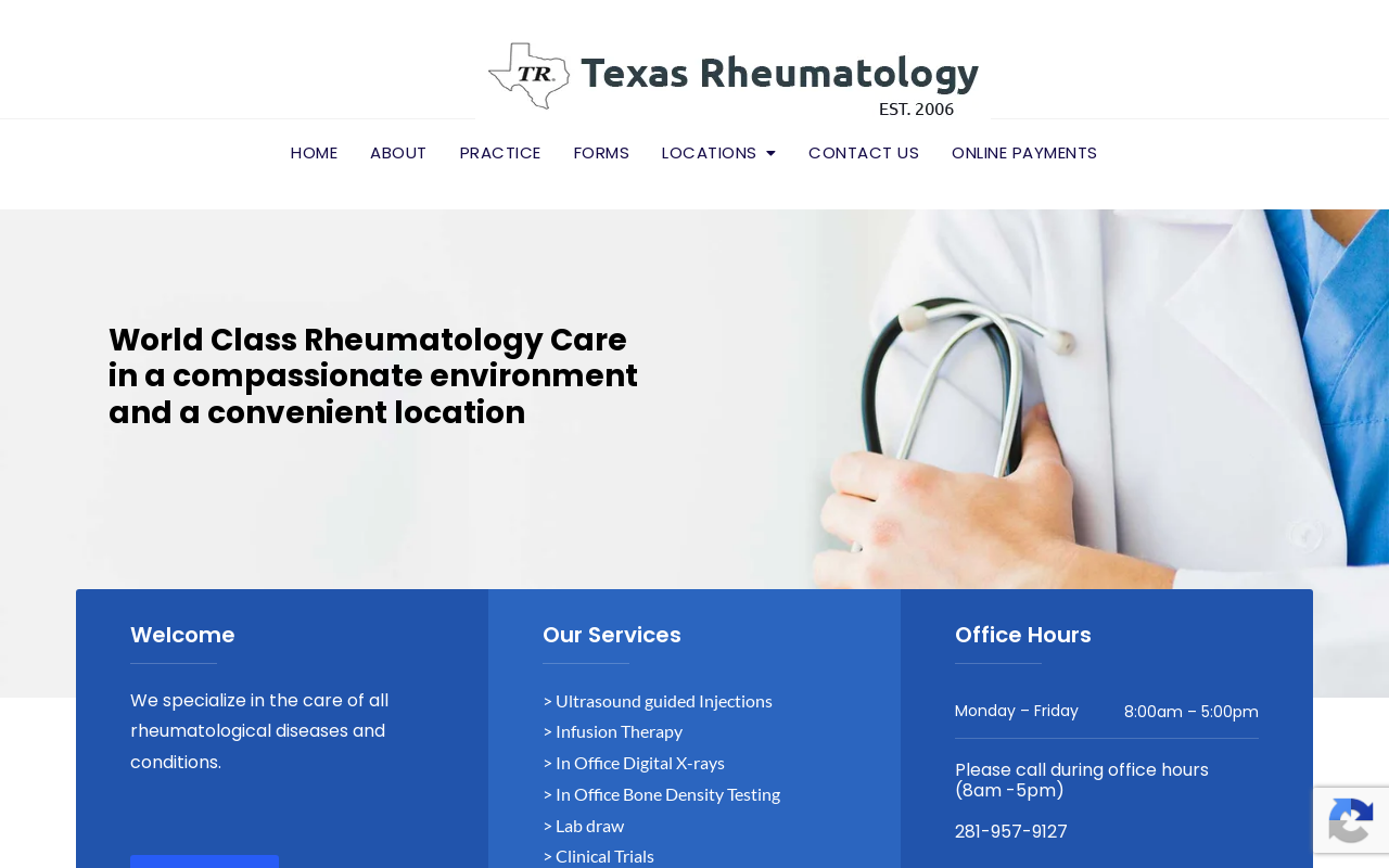 TEXAS RHEUMATOLOGY — screenshot of their official website