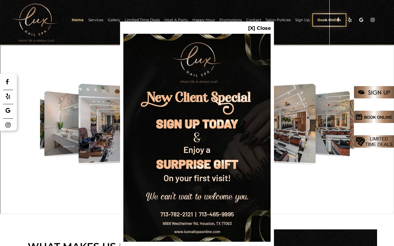 Lux Nail Spa — screenshot of their official website