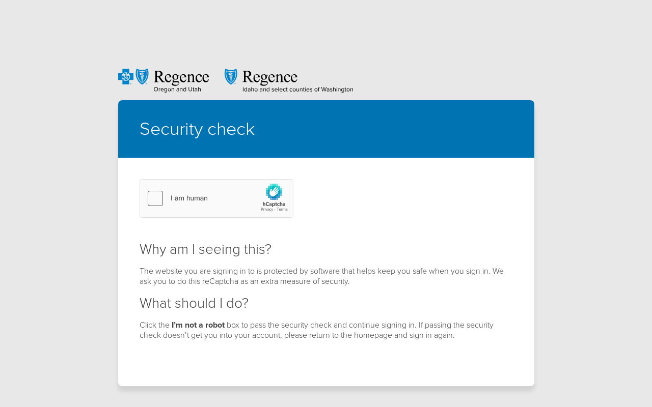 Regence BlueShield — screenshot of their official website