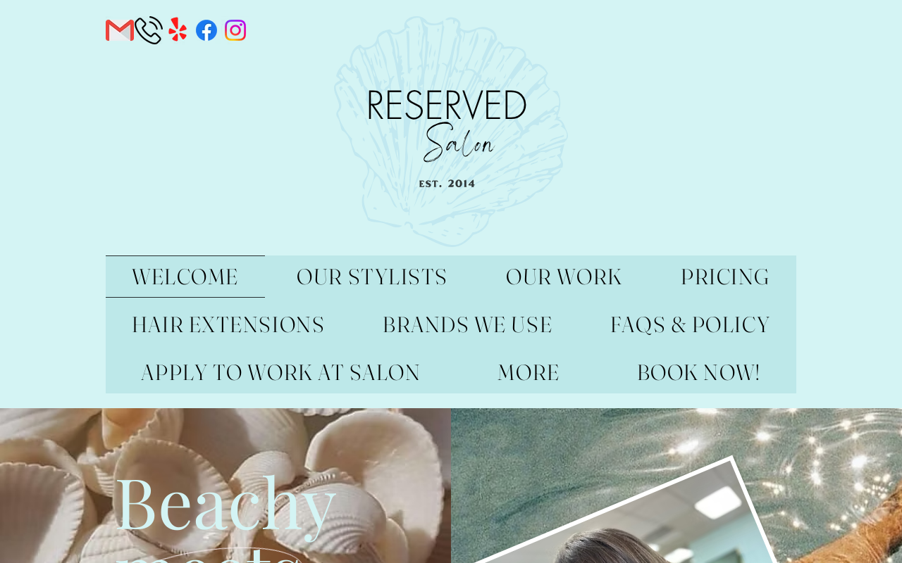 Reserved Salon — screenshot of their official website