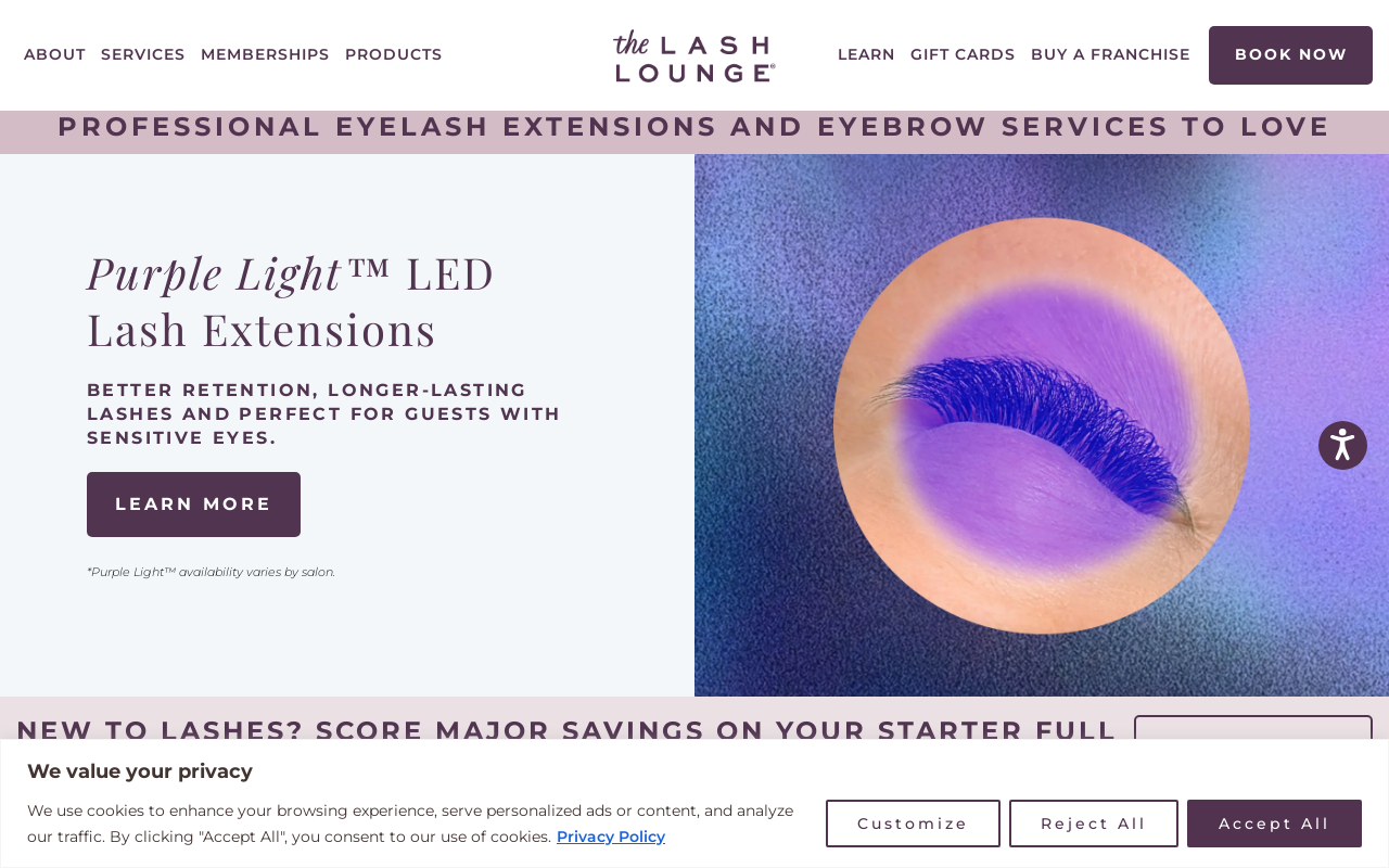 The Lash Lounge — screenshot of their official website