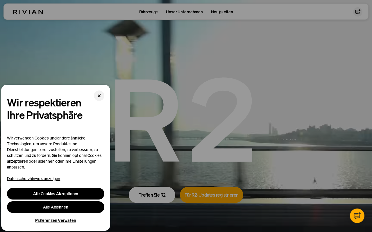 Rivian Service Center — screenshot of their official website