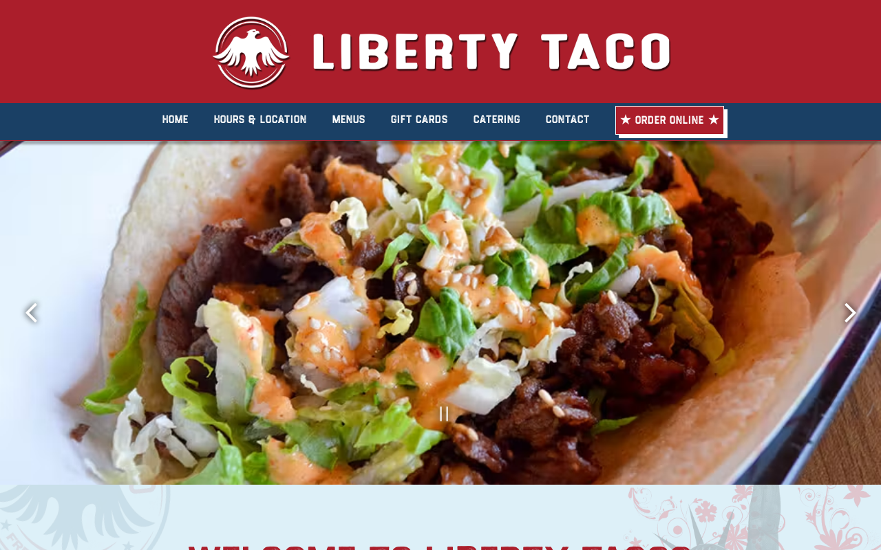 Liberty Taco — screenshot of their official website