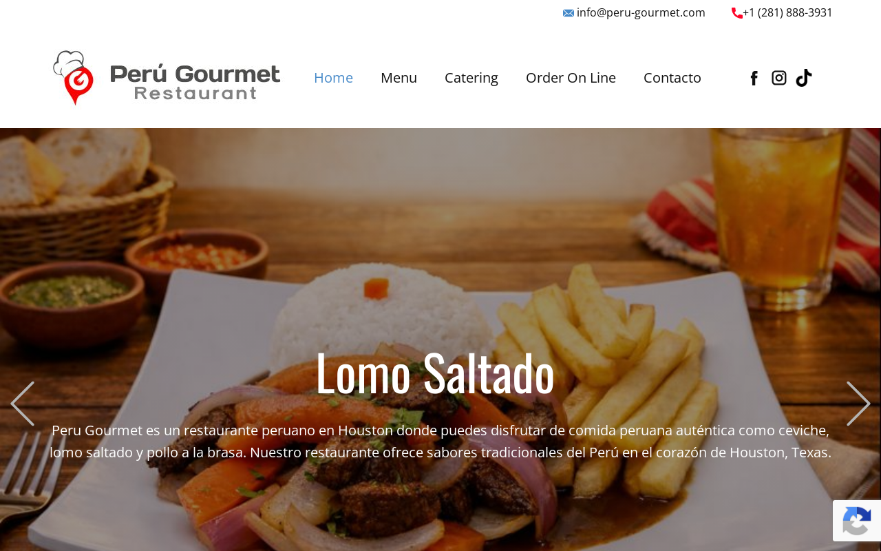 Perú Gourmet — screenshot of their official website