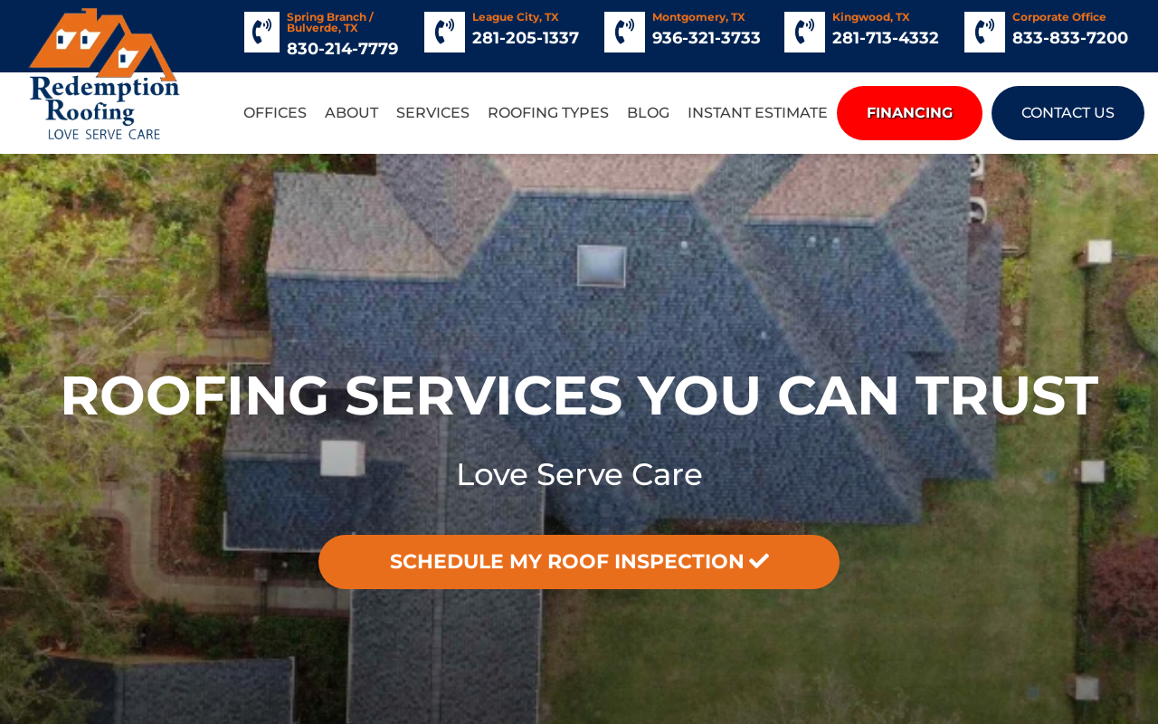 Redemption Roofing and General Contracting — screenshot of their official website