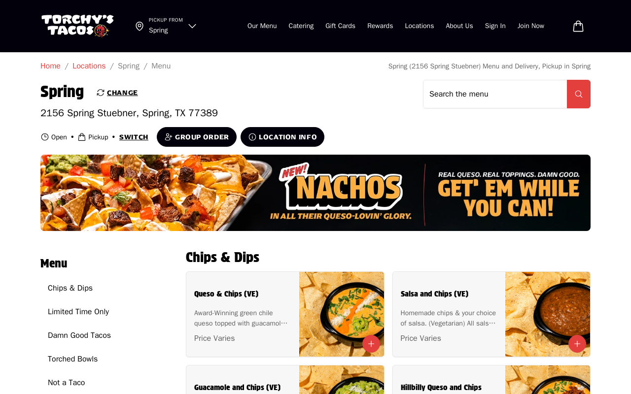 Torchy's Tacos — screenshot of their official website