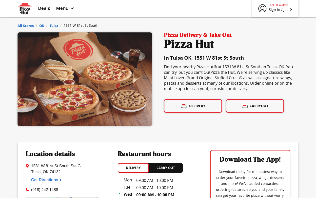 Pizza Hut — screenshot of their official website