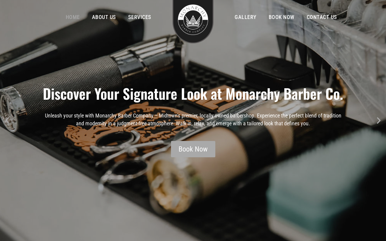 Monarchy Barber Company — screenshot of their official website